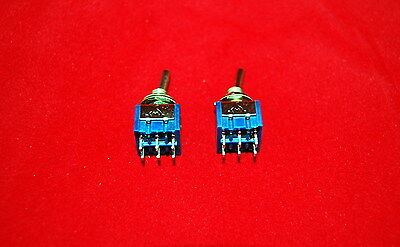 Lot of (10) DPDT Miniature Toggle Switches  ON-OFF-ON Maintained
