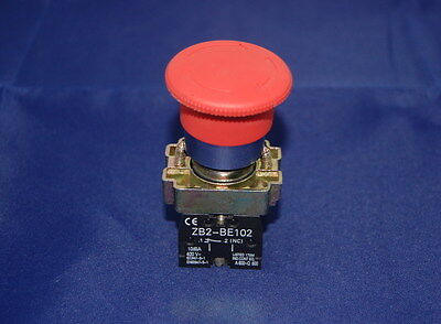 5PCS Twist Release Emergency Stop  Mushroom Push Button Switch Fits XB2-BS542