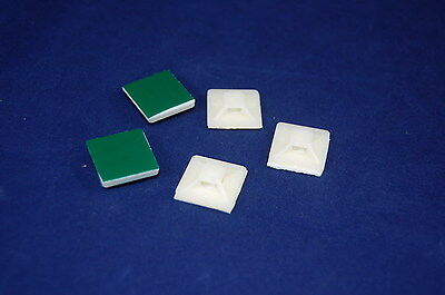 LOT OF 100PCS SELF ADHESIVE CABLE TIE MOUNTS 30x30MM Nylon 66, 94v-2