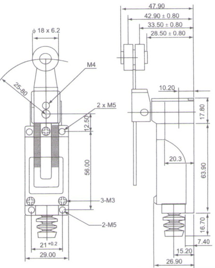 1PC NEW ME-8108 LIMIT SWITCH 240V 5A  LIMITED SWITCH FITS TZ-8108 XCE-145 IP65