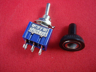 Lot of (10) DPDT Miniature Toggle Switches ON-OFF-ON Maintained Water Proof