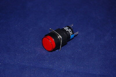 5PCS 16MM RED ROUND Momentary PUSH BUTTON LED ILLUMINATED 110V 5 PINS